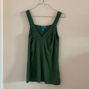 Green Sequin Strap Top